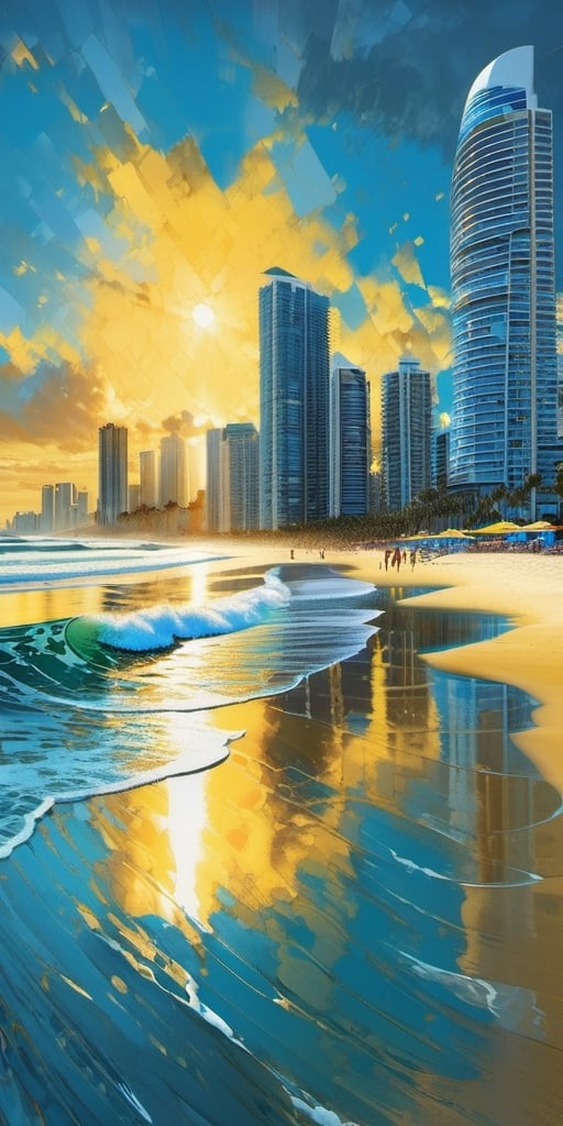 Surfers Paradise beach,  Gold Coast Australia,  beach by Ravishastri on Tensor.Art