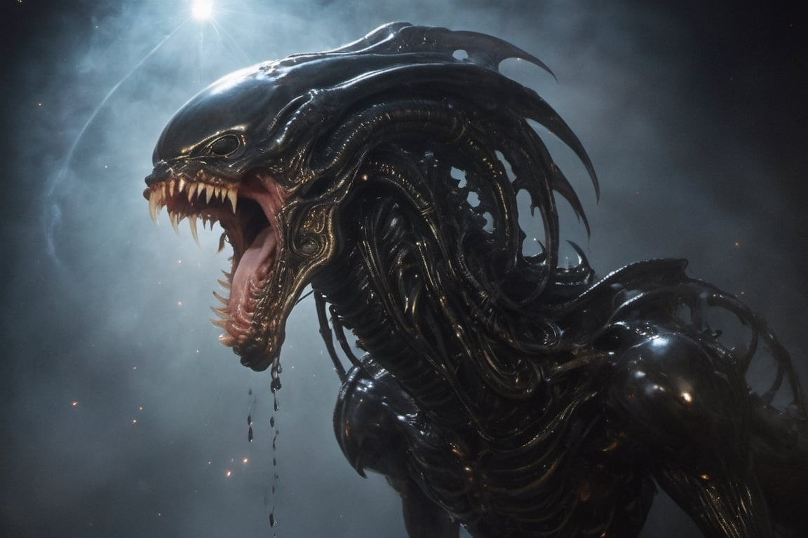 a xenomorph,  low lighting,  intense shadows by Ravishastri on Tensor.Art