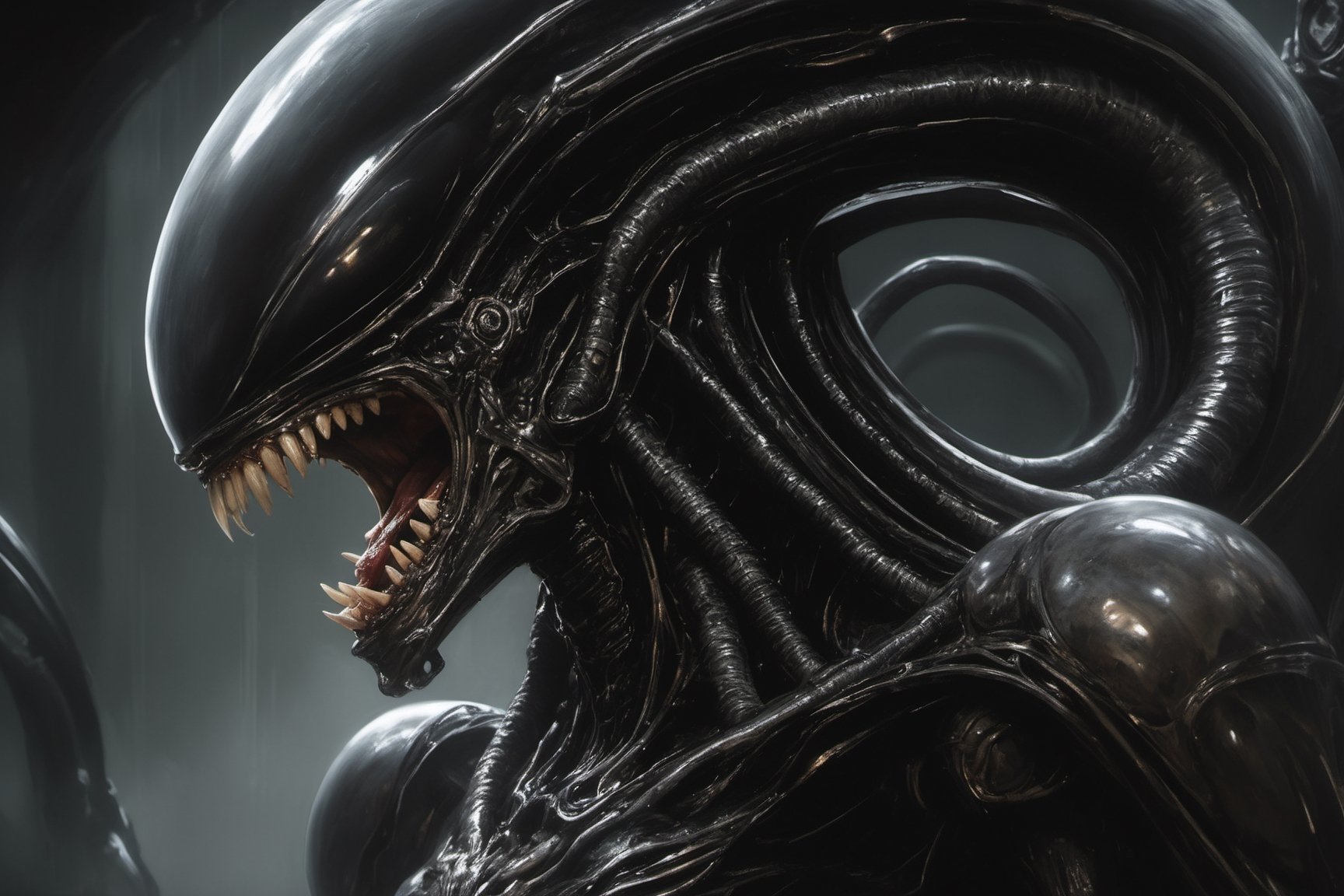 a oil painting portrait,  art by hr giger,  a masterpiece by Ravishastri on Tensor.Art
