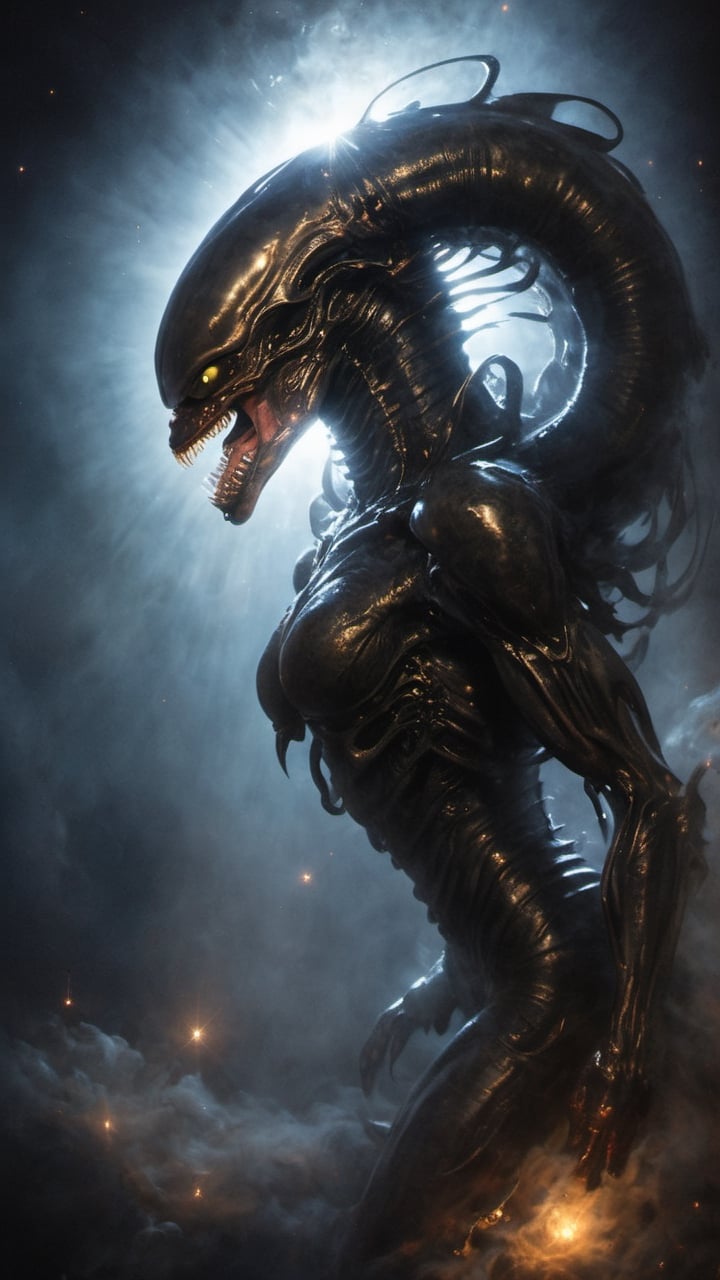a xenomorph,  low lighting,  intense shadows by Ravishastri on Tensor.Art