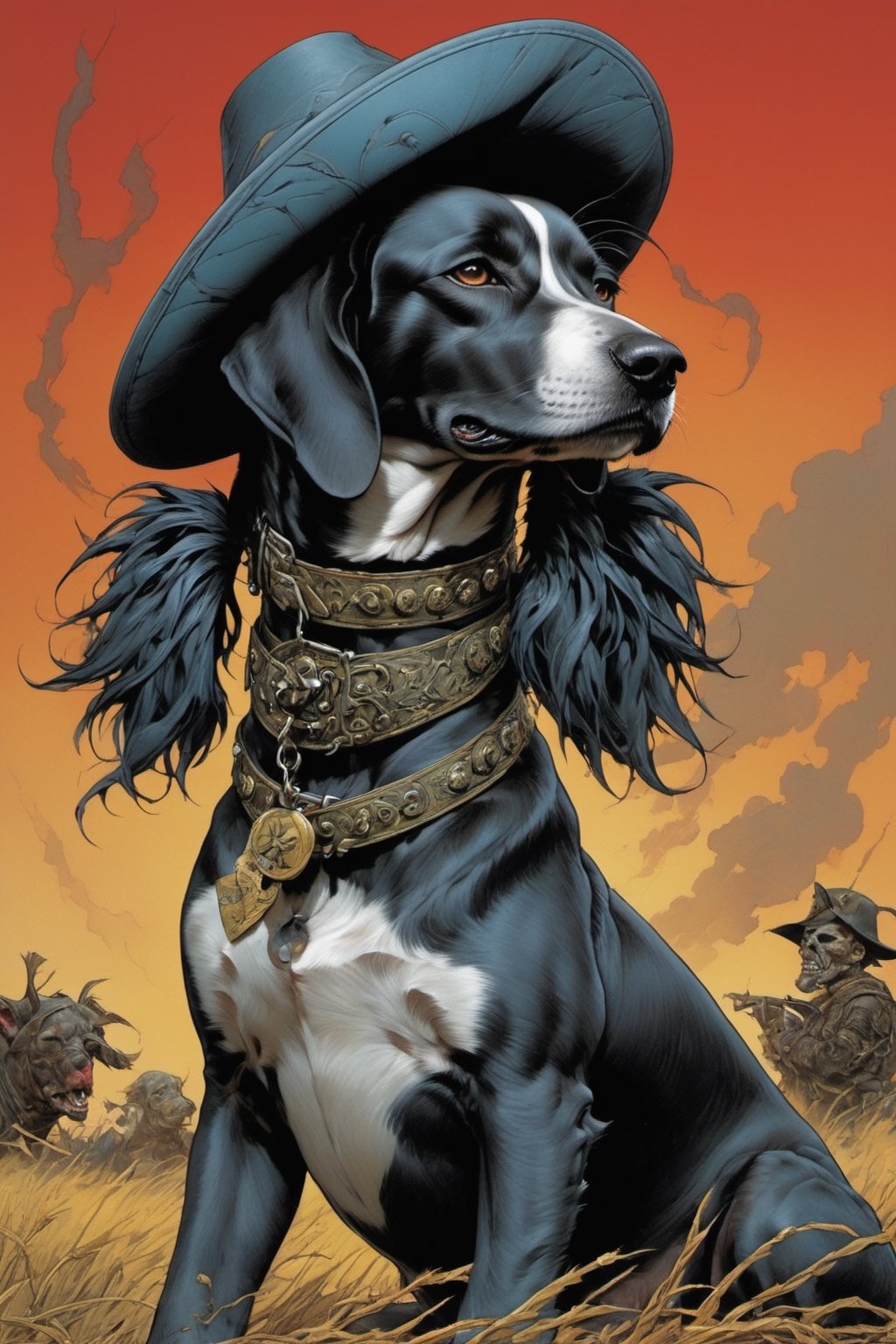 dogs from the wizard of oz,  Horror Comics style,  art by brom by Ravishastri on Tensor.Art