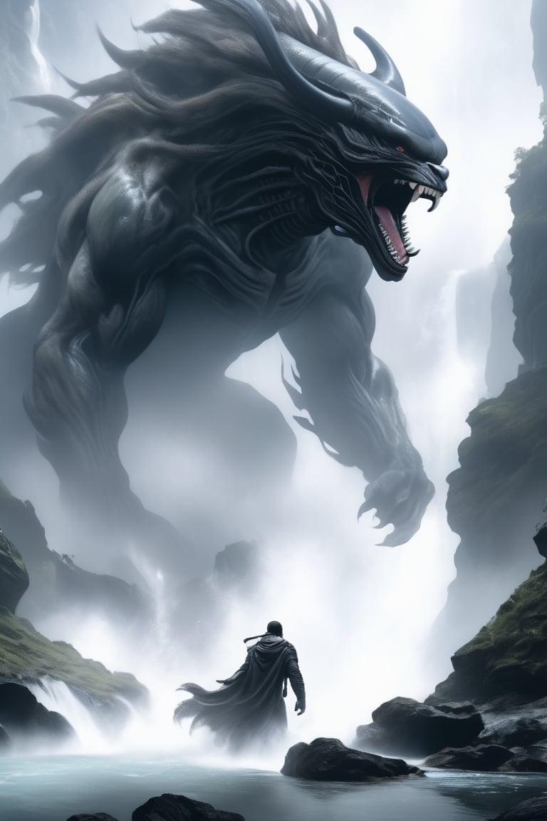 an alien xenomorph launches itself at a nearby victim,  a giant bear,  motion blur by Ravishastri on Tensor.Art