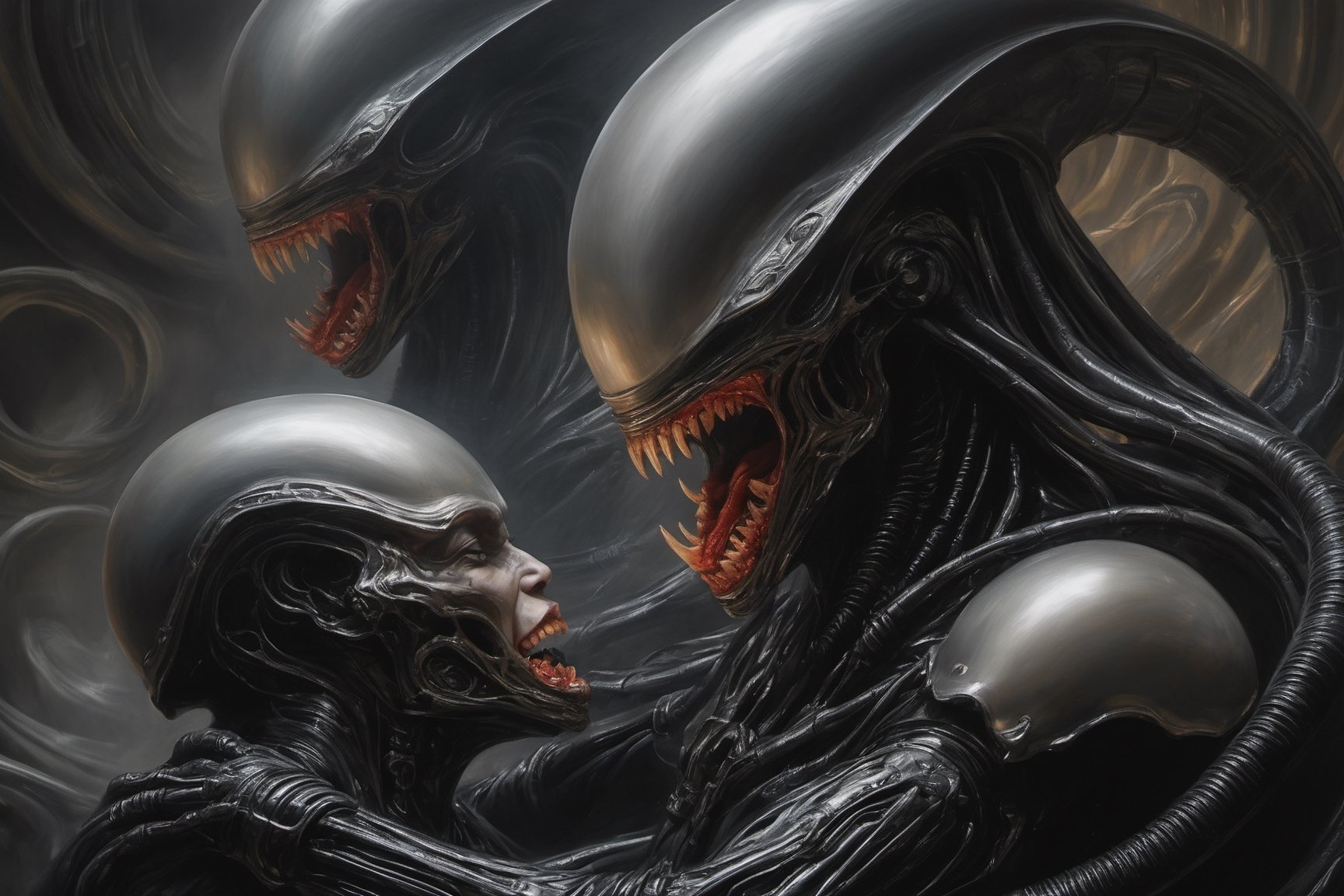 a oil painting portrait,  art by hr giger,  a masterpiece by Ravishastri on Tensor.Art