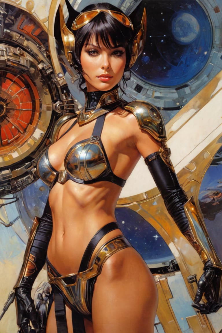 art by Masamune Shirow, art by J.C. Leyendecker, art by simon bisley, art by ralph steadman, a masterpiece, stunning beauty, hyper-realistic oil painting, star wars alien creatures, a portrait picture, incredible detail, fantasy portrait, smooth skin,  kaleidoscope graffiti background,