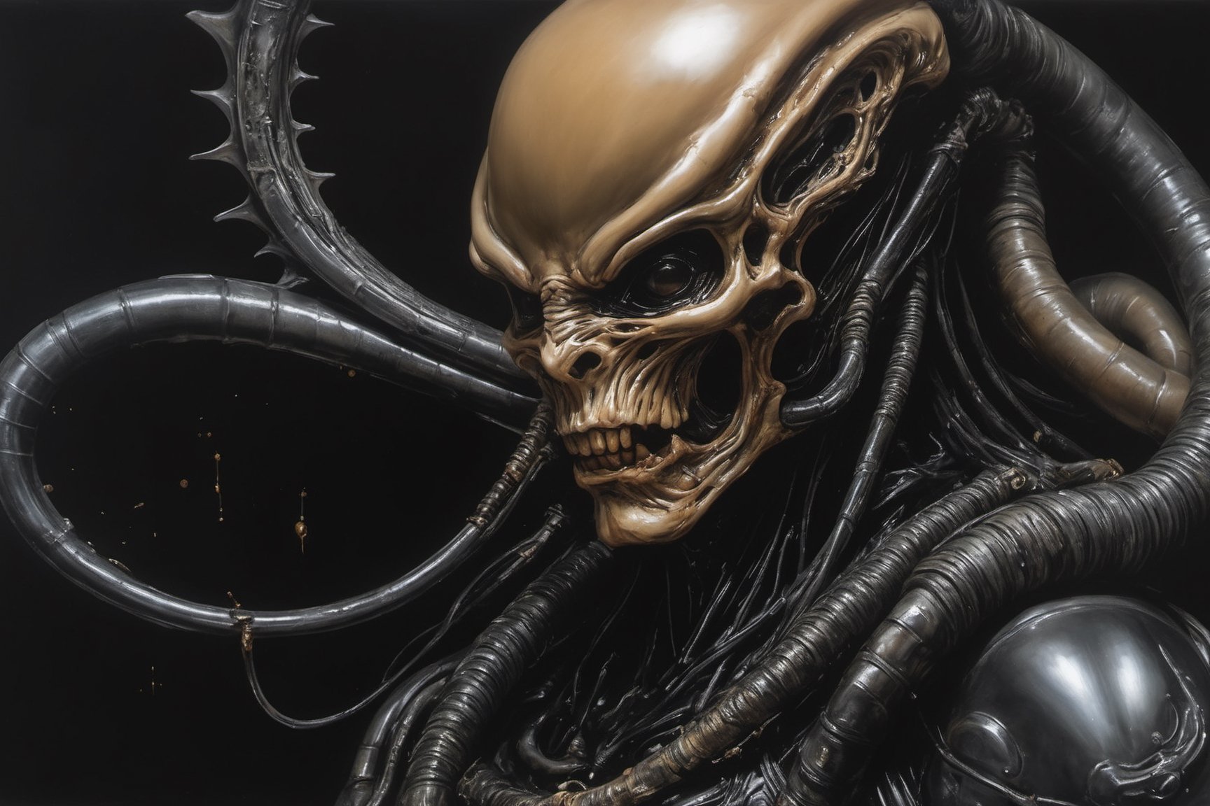 a oil painting portrait,  art by hr giger,  a masterpiece by Ravishastri on Tensor.Art