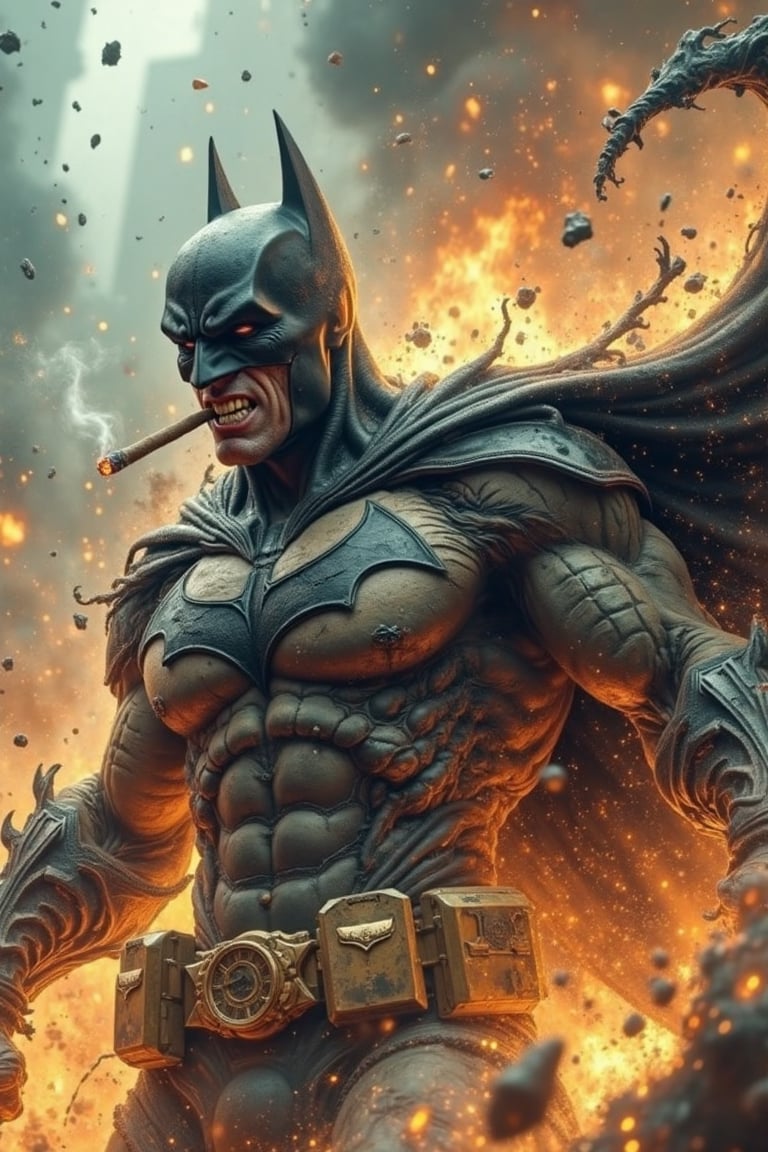 Batman,  wearing his trademark Batman outfit,  a realistic character by Ravishastri on Tensor.Art