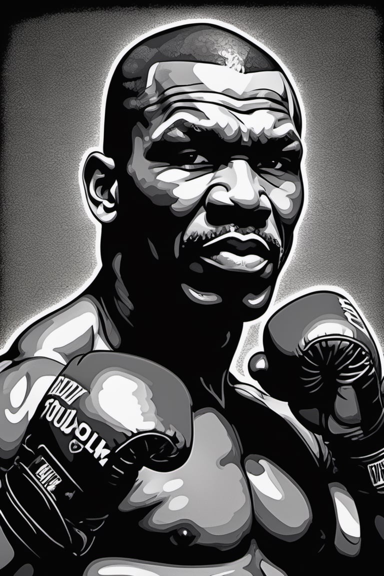 Mike Tyson ,  shadow boxing,  art poster by gian galang by Ravishastri on Tensor.Art