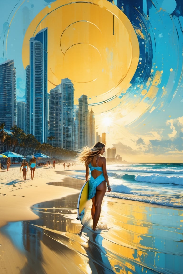 Surfers Paradise beach,  Gold Coast Australia,  beach by Ravishastri on Tensor.Art