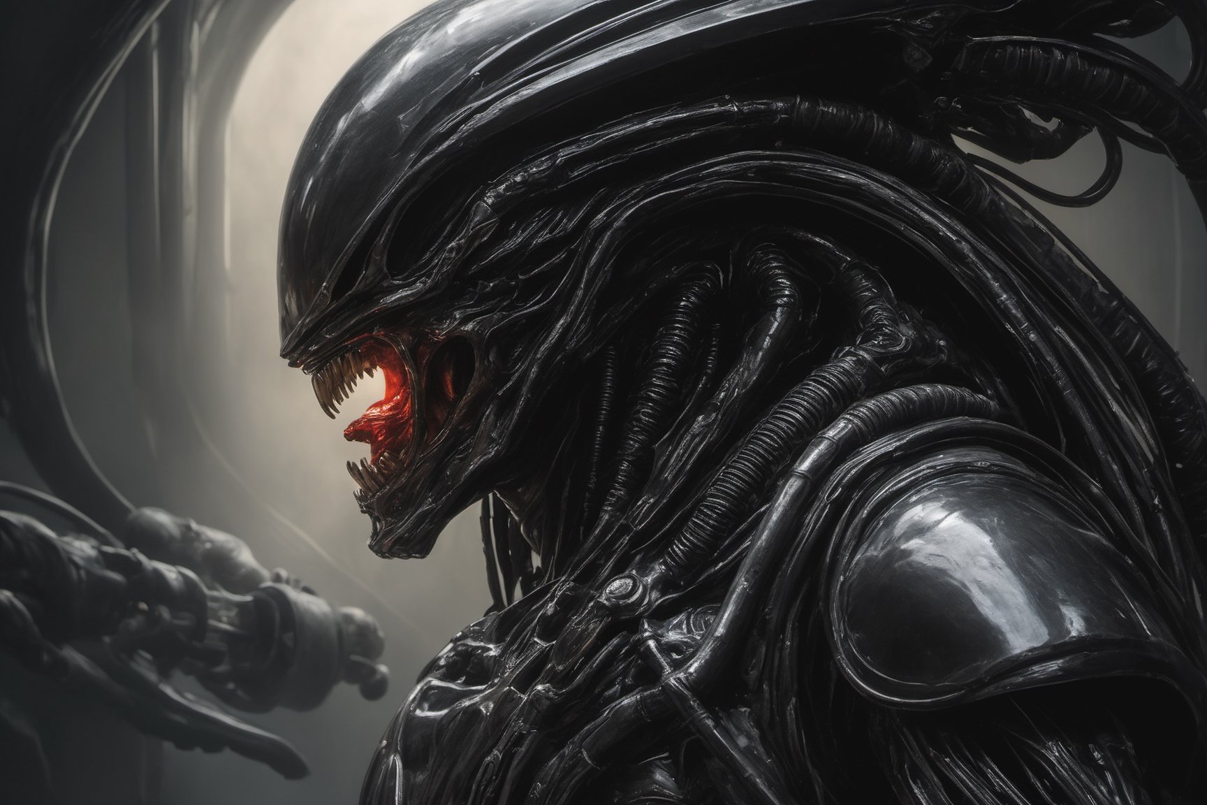 a oil painting portrait,  art by hr giger,  a masterpiece by Ravishastri on Tensor.Art
