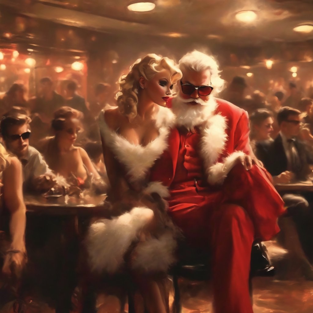 Santa wearing a Clean shirt,  new shoes And he don't know where he's goin' to red silk suit,  red tie I don't need a reaso...