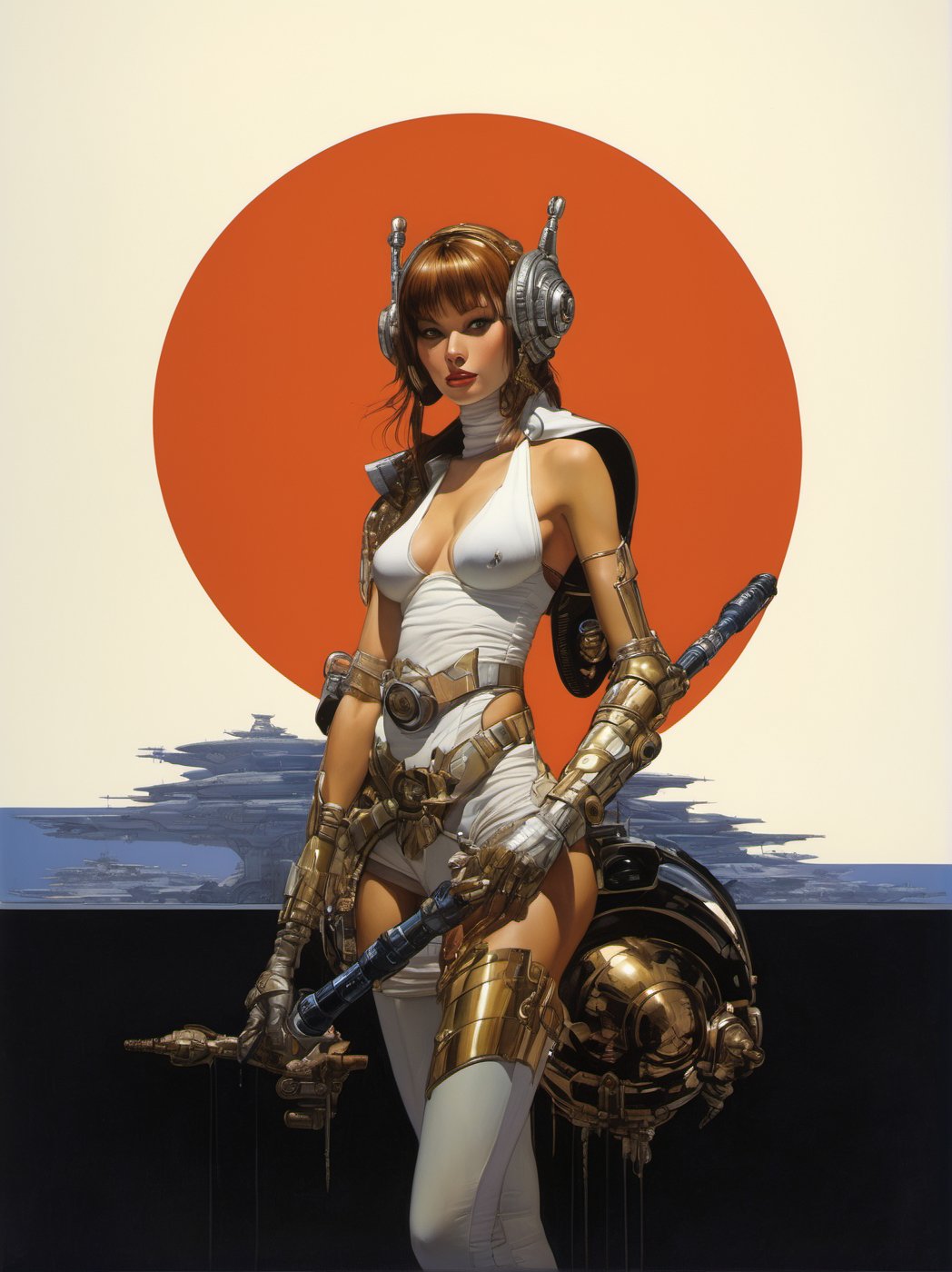 art by Masamune Shirow, art by J.C. Leyendecker, art by simon bisley, a masterpiece, stunning beauty, hyper-realistic oil painting, a star wars alien creature,  loose clothing, a portrait picture, incredible detail, 