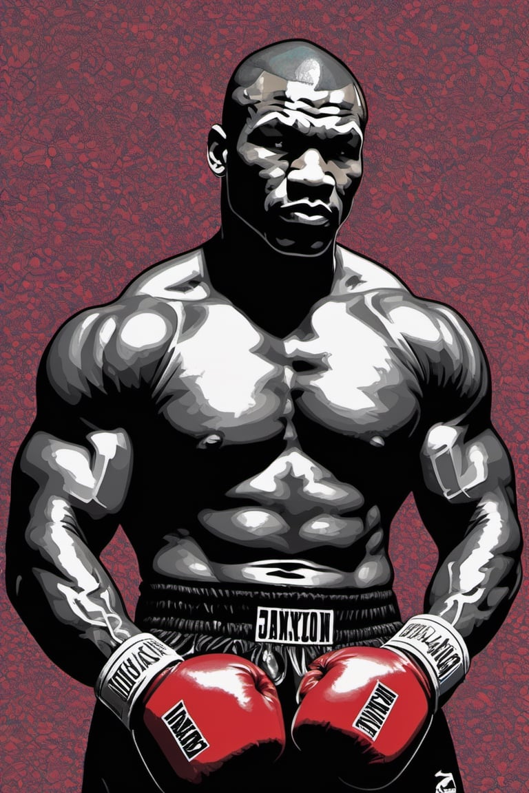 Mike Tyson ,  shadow boxing,  art poster by gian galang by Ravishastri on Tensor.Art