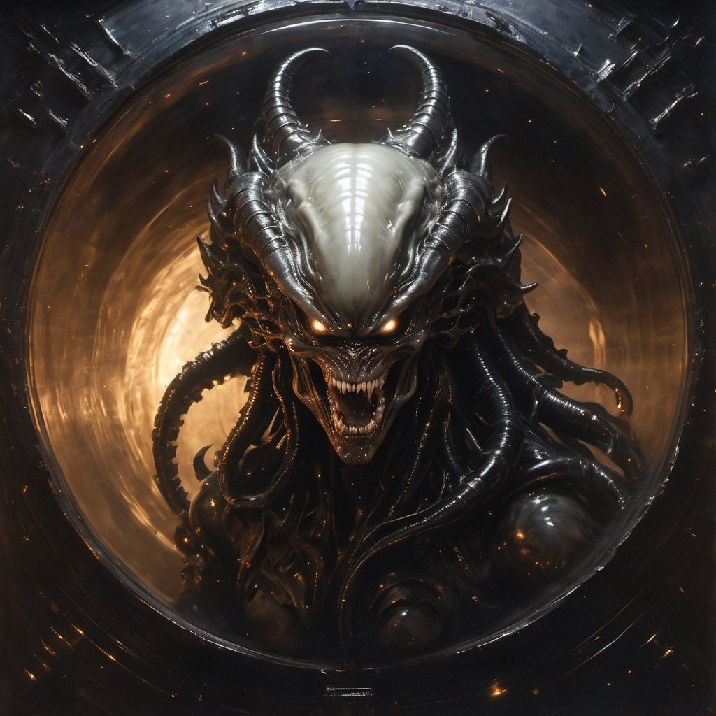 a xenomorph,  low lighting,  intense shadows by Ravishastri on Tensor.Art