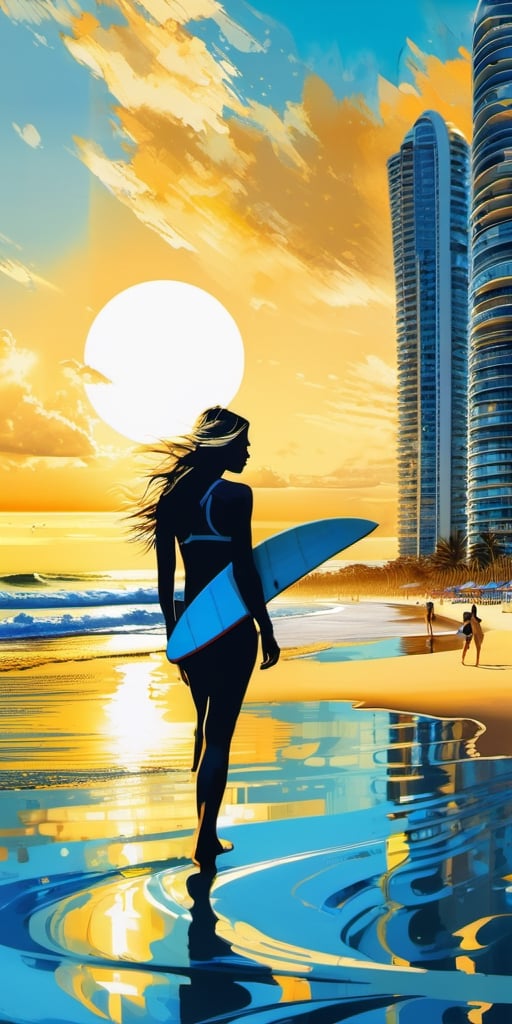 Surfers Paradise beach,  Gold Coast Australia,  beach by Ravishastri on Tensor.Art