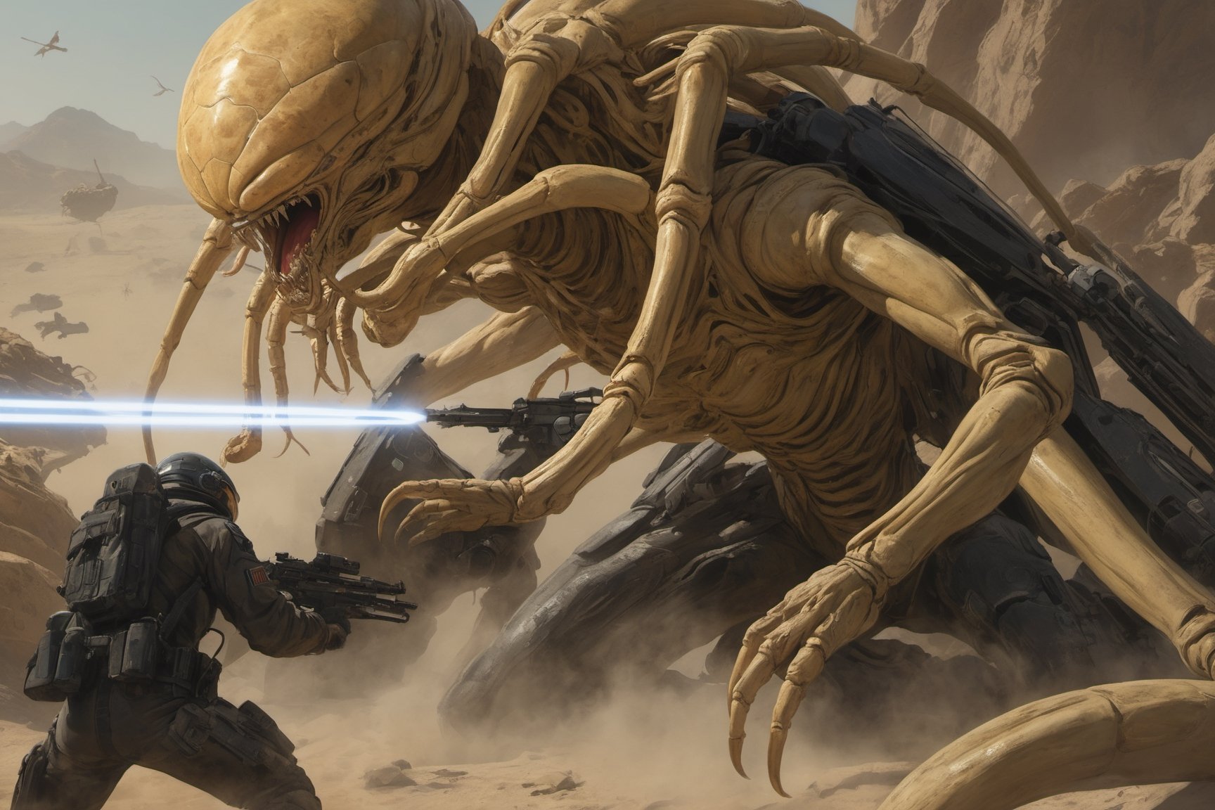 a Facehugger launches itself at a nearby victim by Ravishastri on Tensor.Art