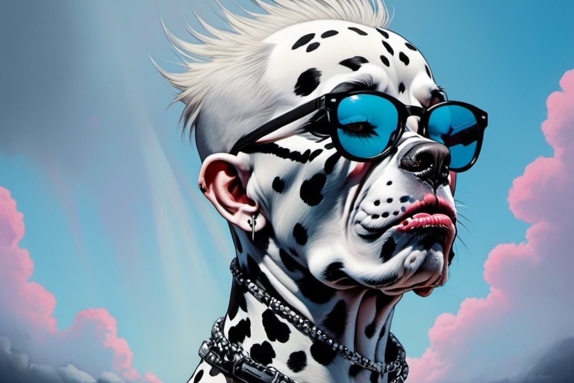 Dalmation,  lennon sunglasses,  Horror Comics style by Ravishastri on Tensor.Art