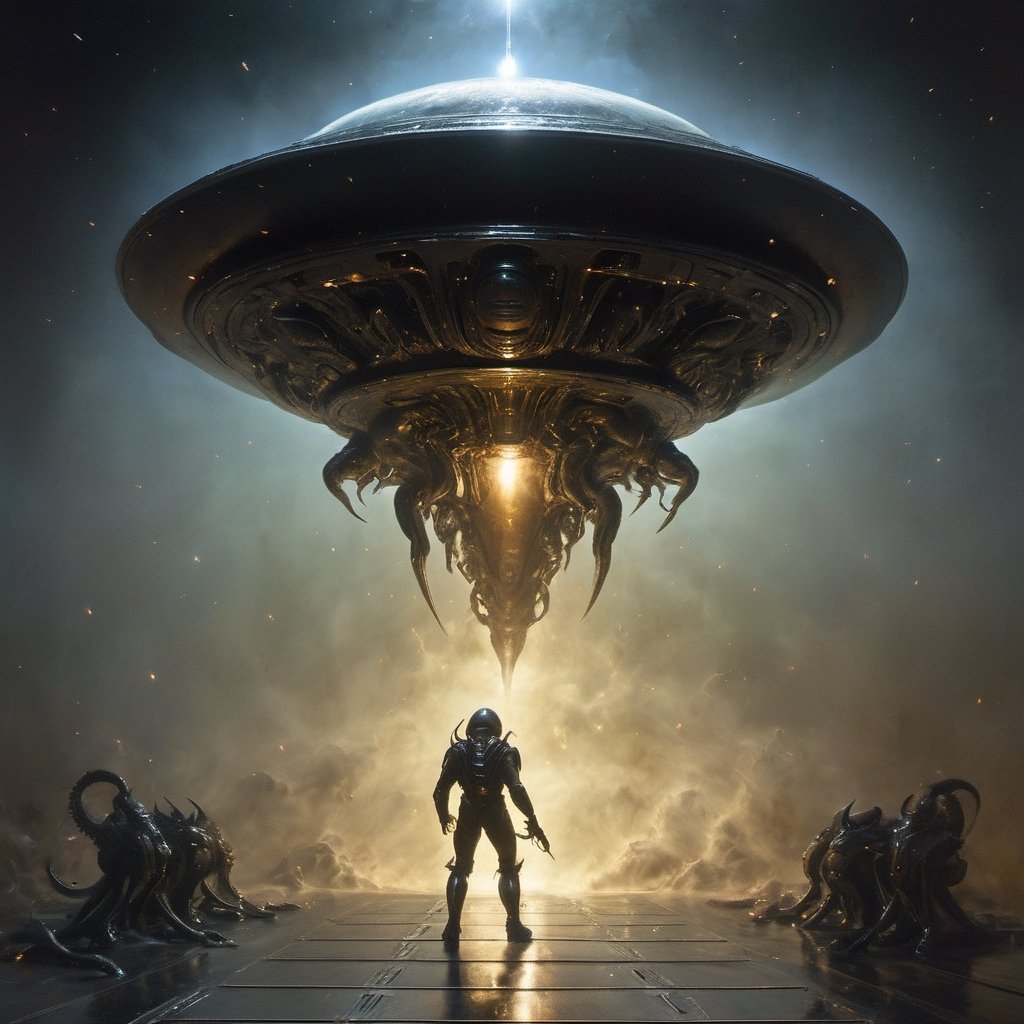 a xenomorph,  low lighting,  intense shadows by Ravishastri on Tensor.Art