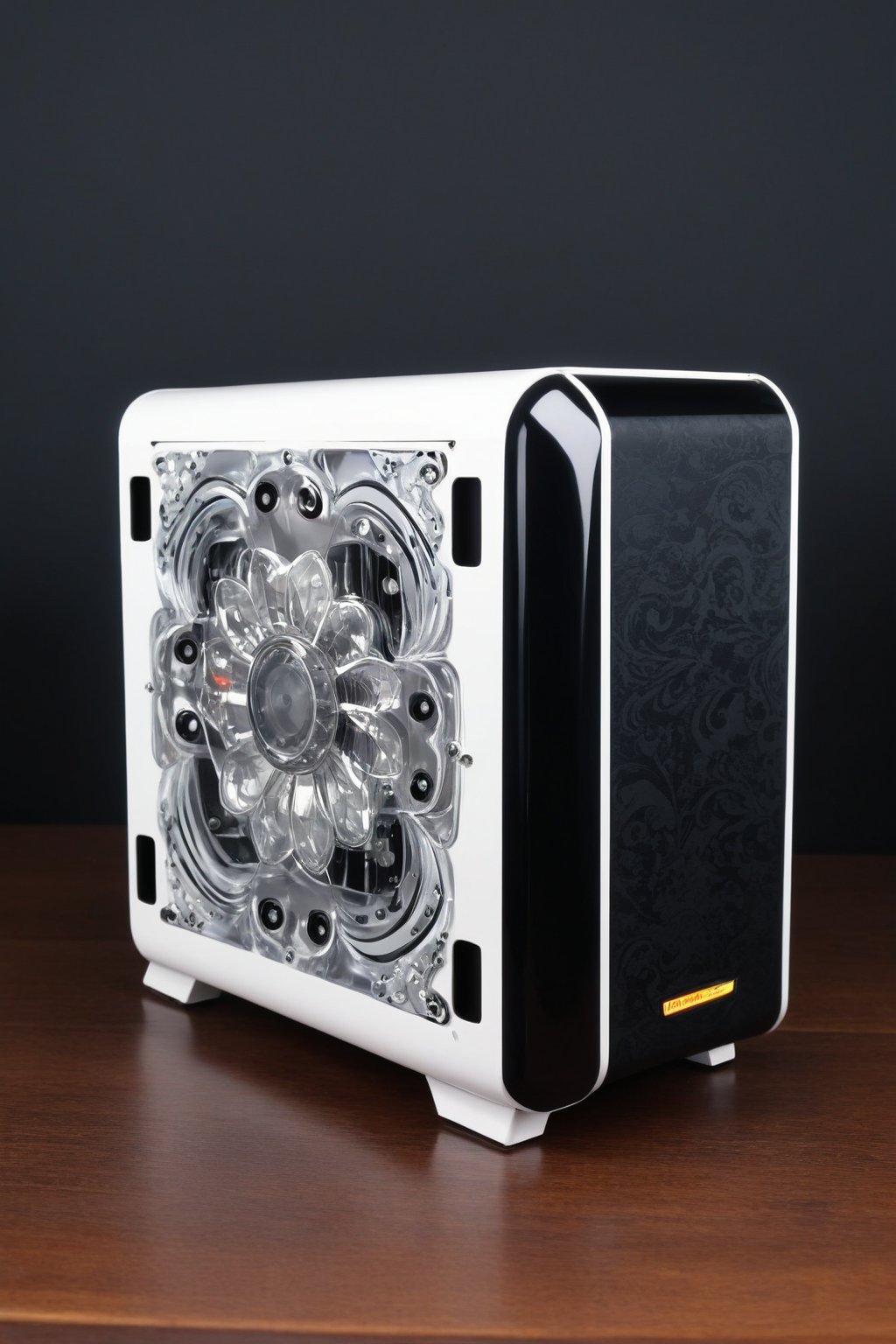 PC case, mini PC, sff case, horizontal case, mini itx, modding PC case, artdeko style, black, white, rgb, vintage, vinyl