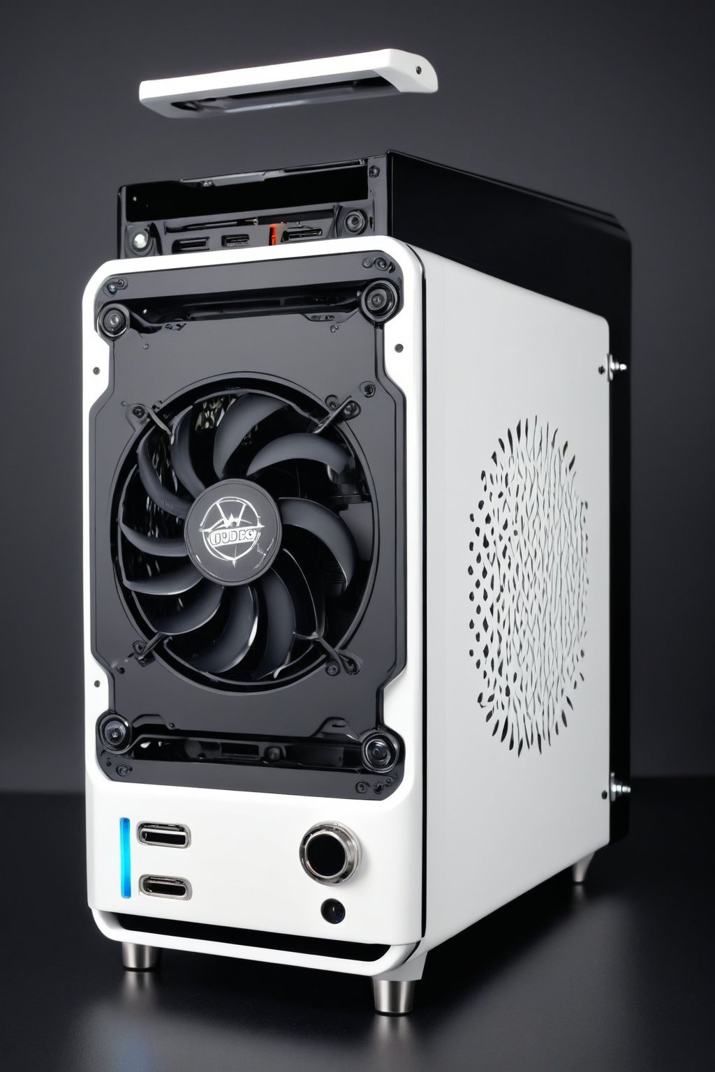 PC case, mini PC, sff case, mini itx, modding PC case, artdeko style, black, white, rgb, vintage, vinyl