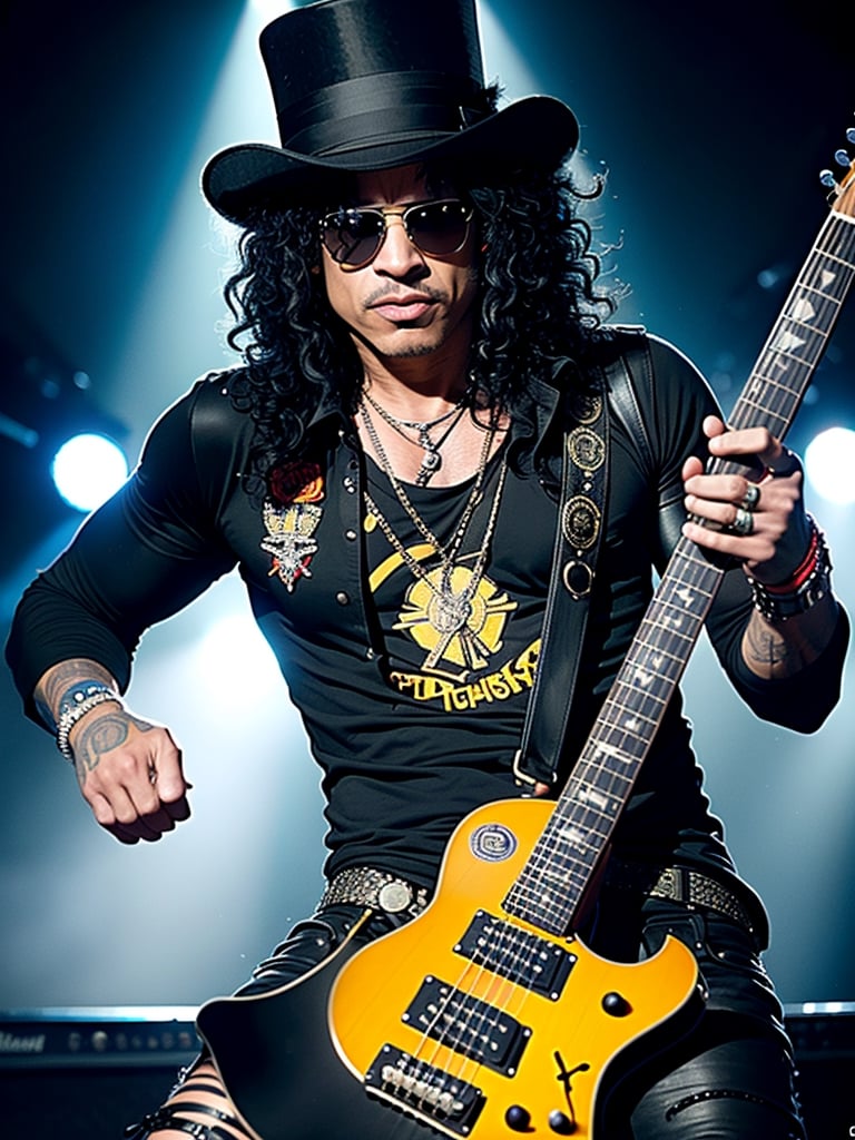 (Full shot),  Slash,  from Guns & Roses rock band by Iowa Bayn on Tensor.Art