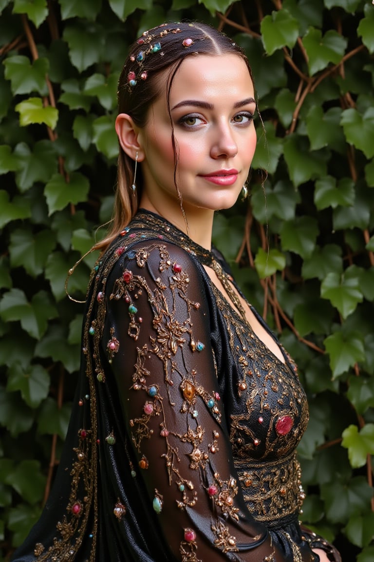 (wet clothes, wet hair, wet face, wet skin) ,

 A soaking wet female slimy with utter beauty in wet victorian longskirt attire paired with wet cloak

 The Wet traditional victorian dress (embroidary design) is adorned with Colored gemstone  . Close-up shot, 4K, RAW, masterpiece, soakingwetclothes, high definition, luxury fashion photography, professional news studio atmosphere.,Fetishwet,Enhanced all,Wetfetish