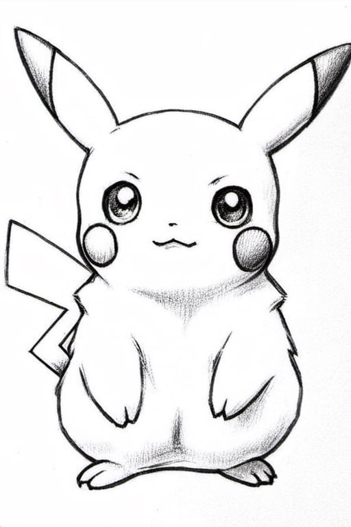 pikachu, pencil draw