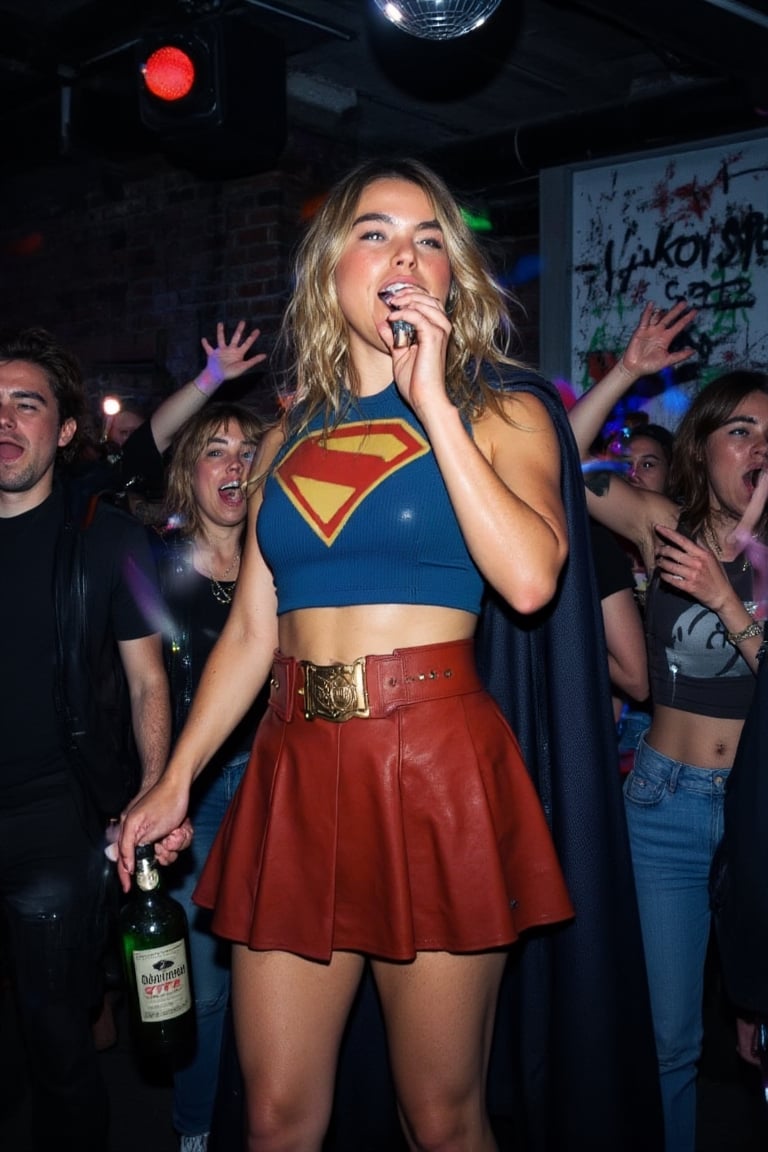Capture a night photo of a shouting 1girl dancing ,  singing,  performing in a dimly lit venue by jonray on Tensor.Art