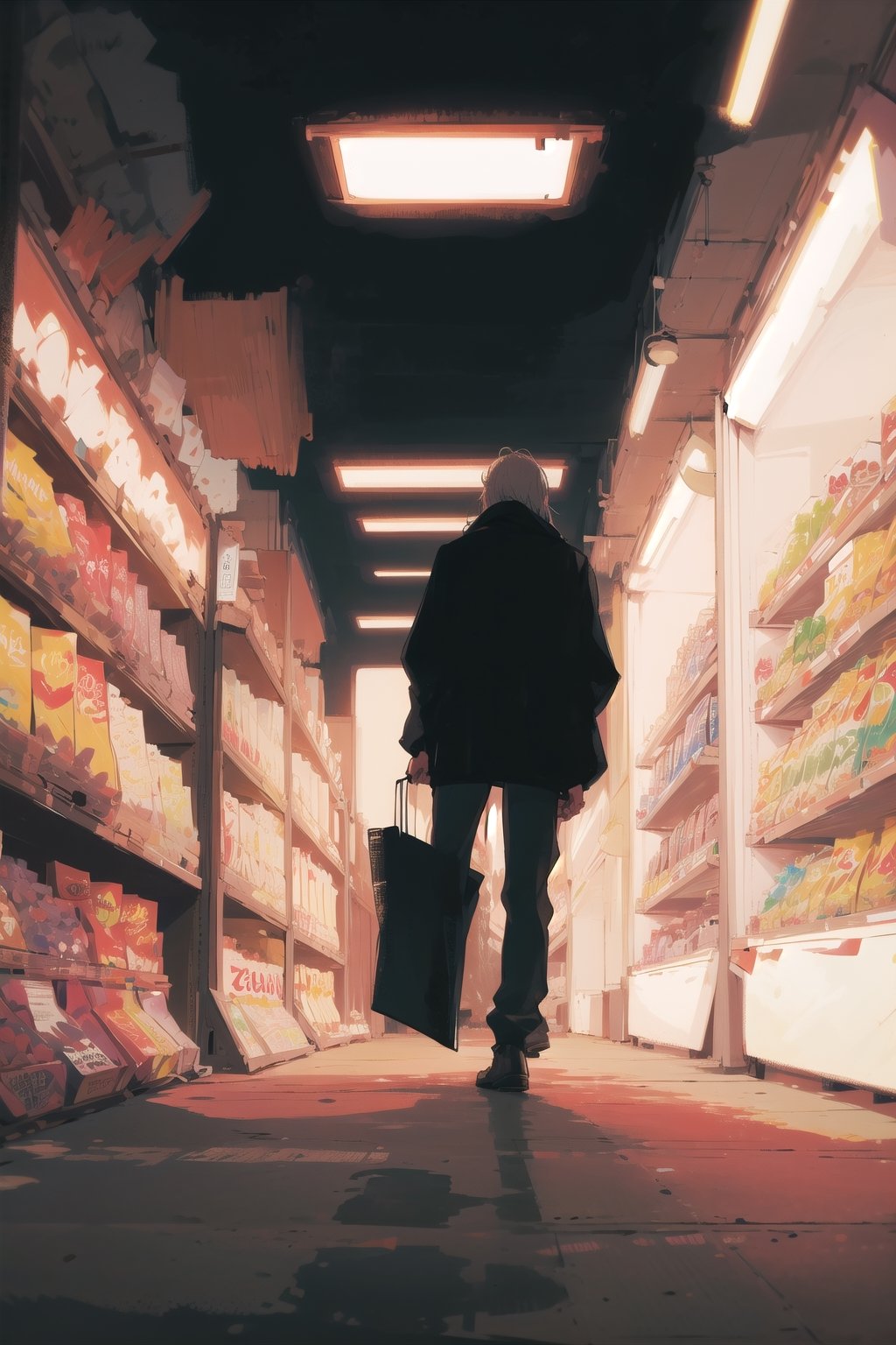 In the eerie stillness of a suburban night,  the SevenEleven store stands as a beacon of artificial light amidst the shado...