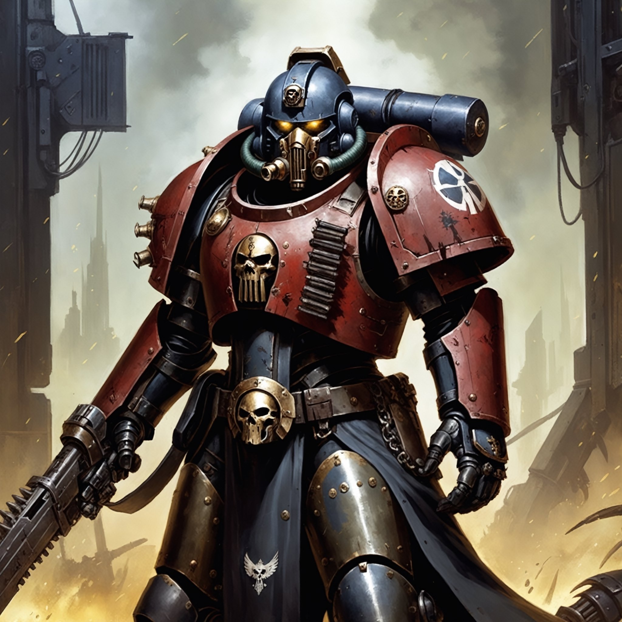 dystopian art,  best quality,  Warhammer 40k Warrior by Afroman4peace on Tensor.Art