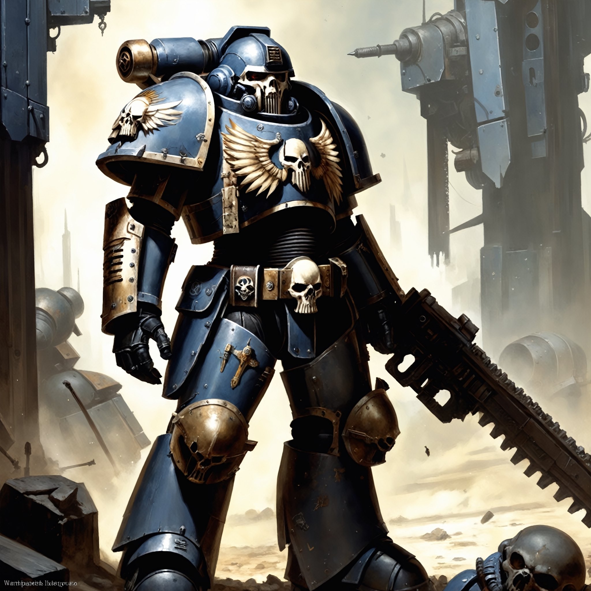 dystopian art,  best quality,  Warhammer 40k Warrior by Afroman4peace on Tensor.Art