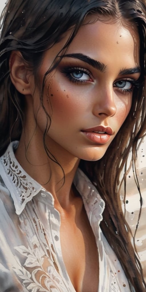mesmirizing young woman,  sensual,  long dark hair by user_valenok on Tensor.Art