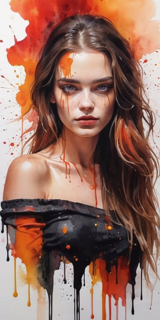 Beautiful and aesthetic young woman,  upperbody,  black by user_valenok on Tensor.Art