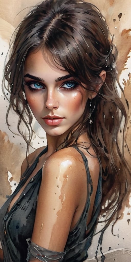 mesmirizing young woman,  sensual,  long dark hair by user_valenok on Tensor.Art