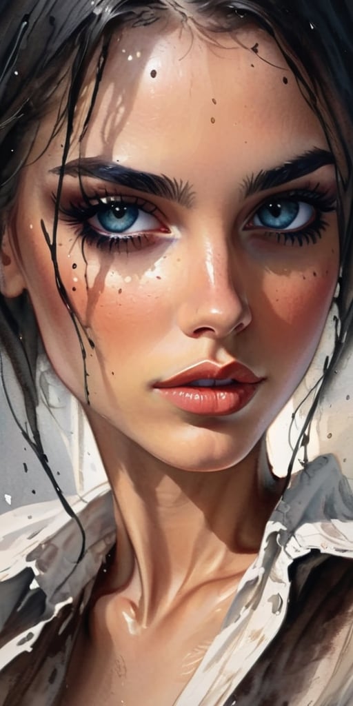 mesmirizing young woman,  sensual,  long dark hair by user_valenok on Tensor.Art