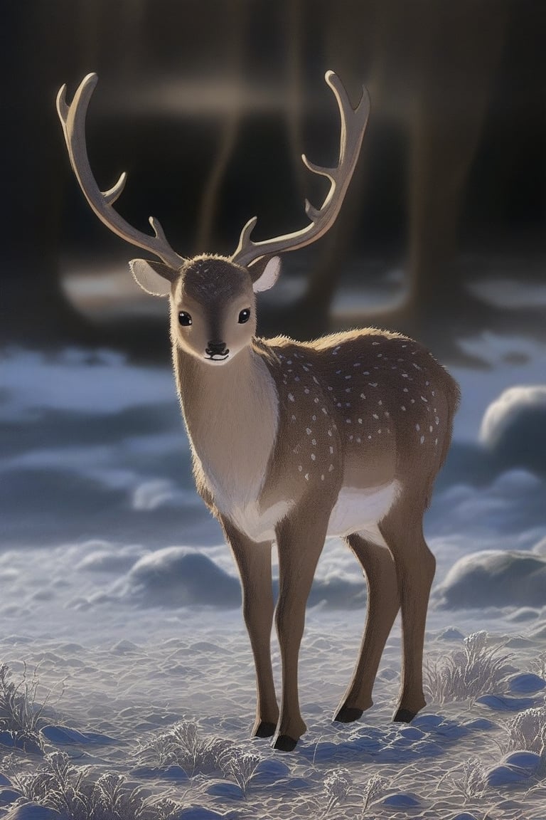 studio ghibli anime style deer