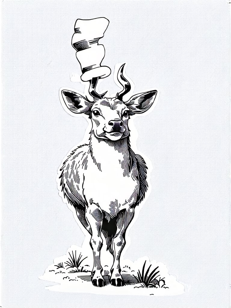 Dr. Seuss style drawing od a deer