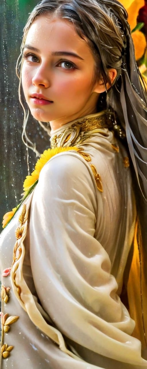 3/4 body,  a oily wet beautiful young woman,  looking at the audience by user_642058020016298051 on Tensor.Art