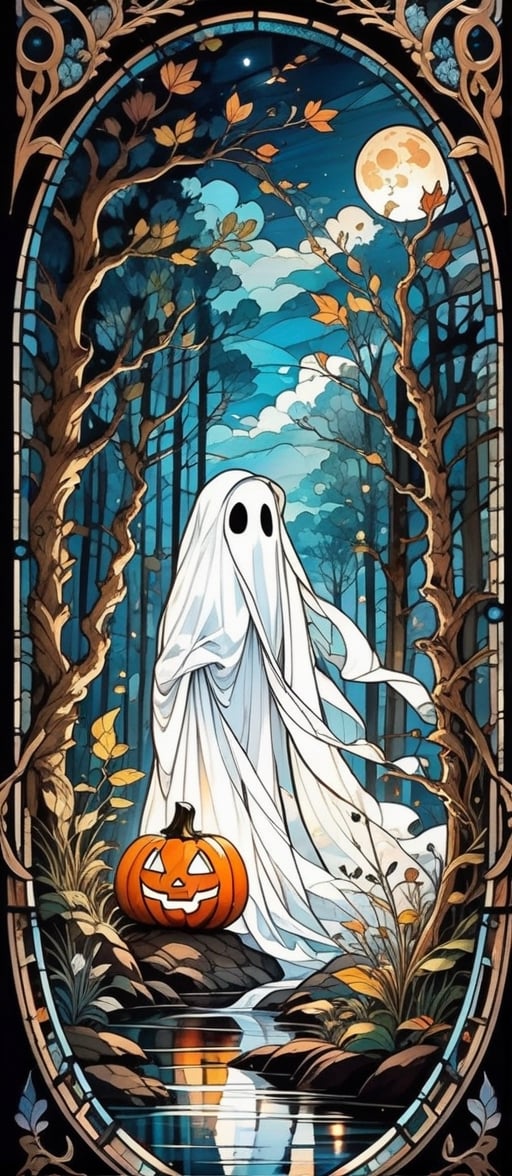 BOO! double exposure,  ink,  acrylic by Shaddy on Tensor.Art