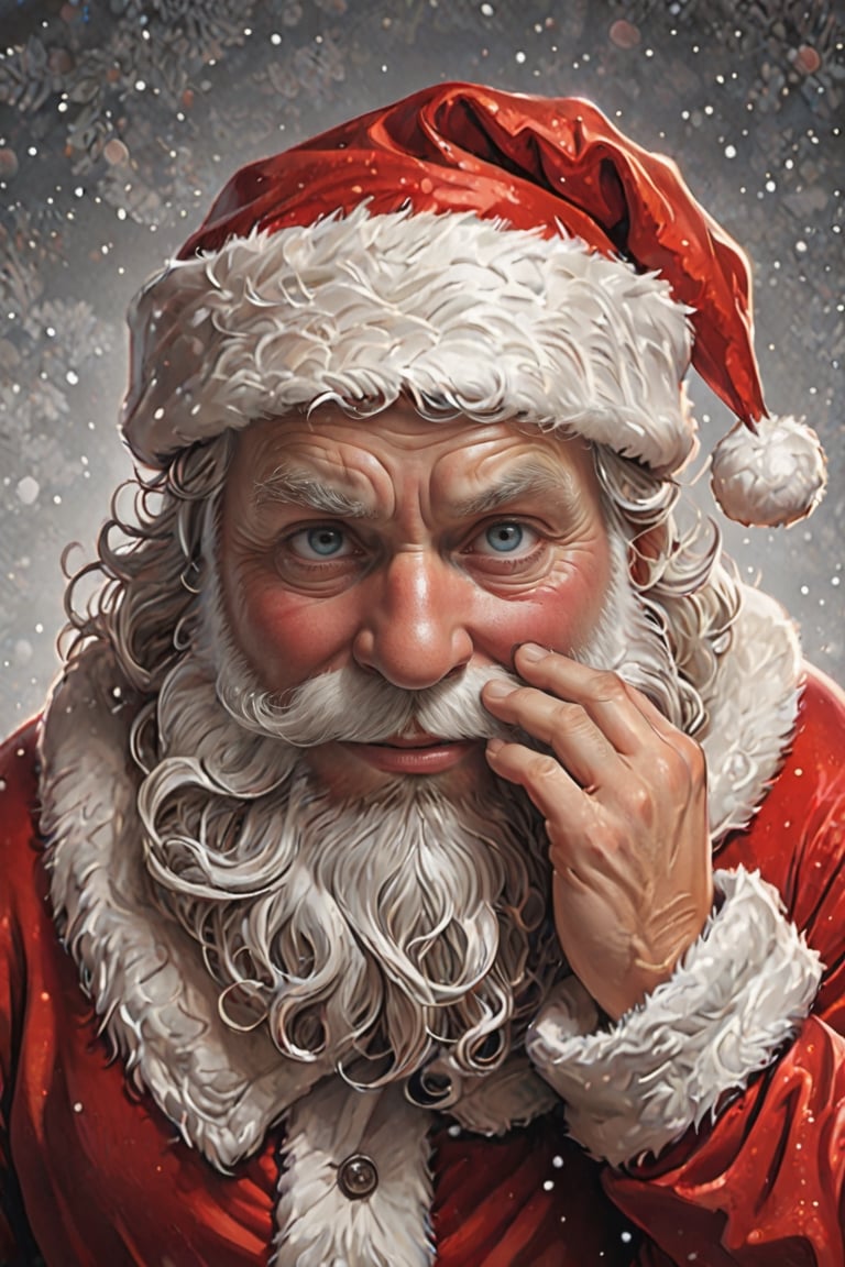 ((Santa Claus covering his nose with his fingers illustration,  )) (Masterpiece,  Best quality) by Usero-z on Tensor.Art