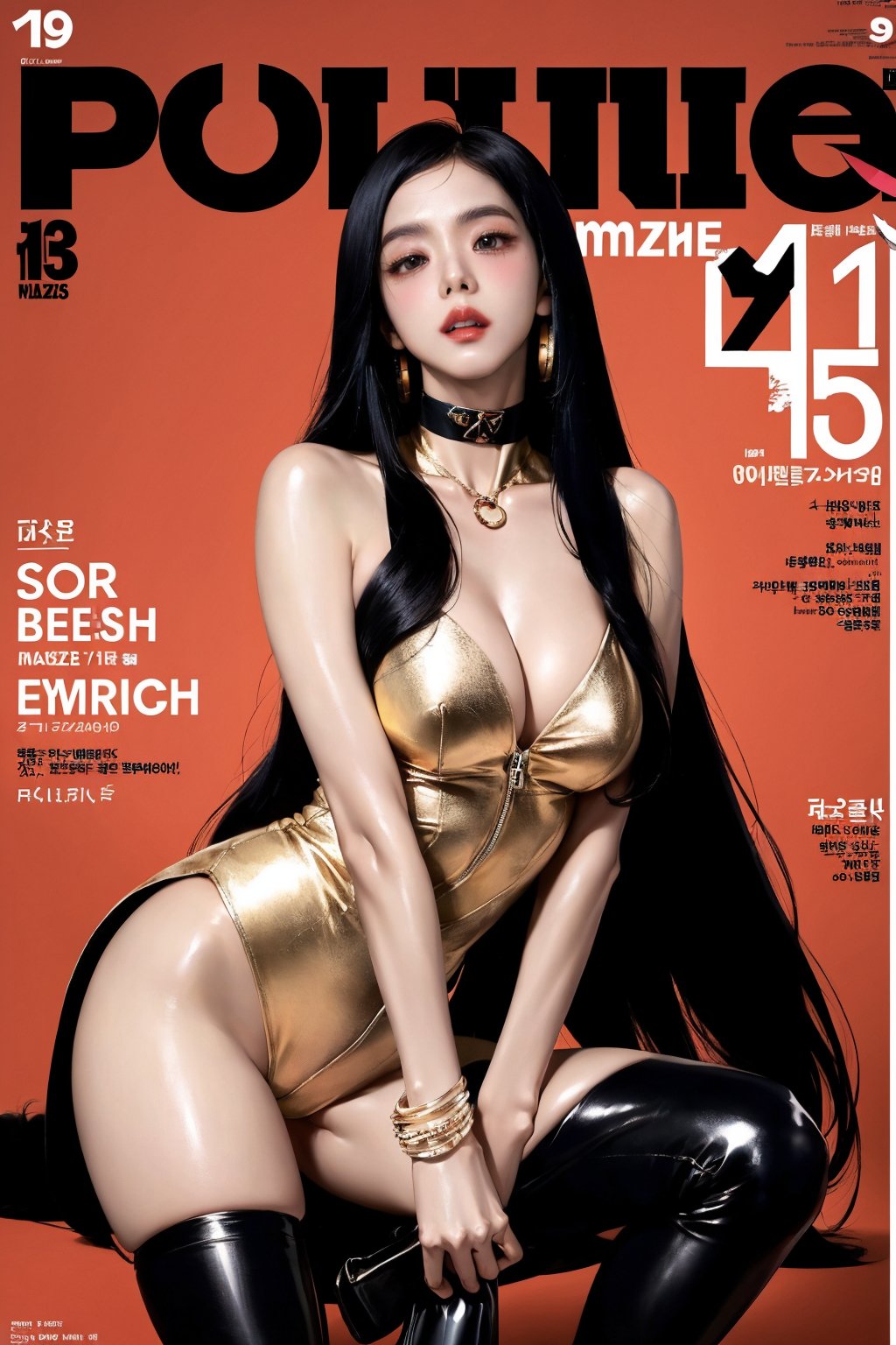 (Masterpiece, Best Quality: 1.2), 1girl, 19 years old beautiful Korean woman:1.3, extremely beautiful face, (Title: 1.5), (Dynamic Poses: 1.4), (Magazine Cover: 1.5), Looking at the Audience, (Thighs: 0.5), (Solo: 1.5), (Cowboy Shot: 1.2), (from bottom to top: 1.3), (bbpeco), (ahoge), (golden retriever: 1.3), solo, dark brown long hair:1.2, chest, looking at audience, big breasts:1.1, slim waist:1.4, wide hip:0.6, black leather neck choker, long sleeves, open shodder, cleavage, coat, (black long hair:1.5), teeth, shiny, lips, shiny skin, v-shaped, tights, caftan, headphones, light pink tight clothing, headphones, gown, shiny clothes, latex, detailed clothes, black fur bracelet, pink tights, latex tights, nudity, zipper open, no clothes, sexy pose, tights, big eyes, facing the viewer, asian girl,masterpiece,realistic, best quality,masterpiece,backlight, halo, (perfect model-like proportions),female,cute, (skinny body:1.5)