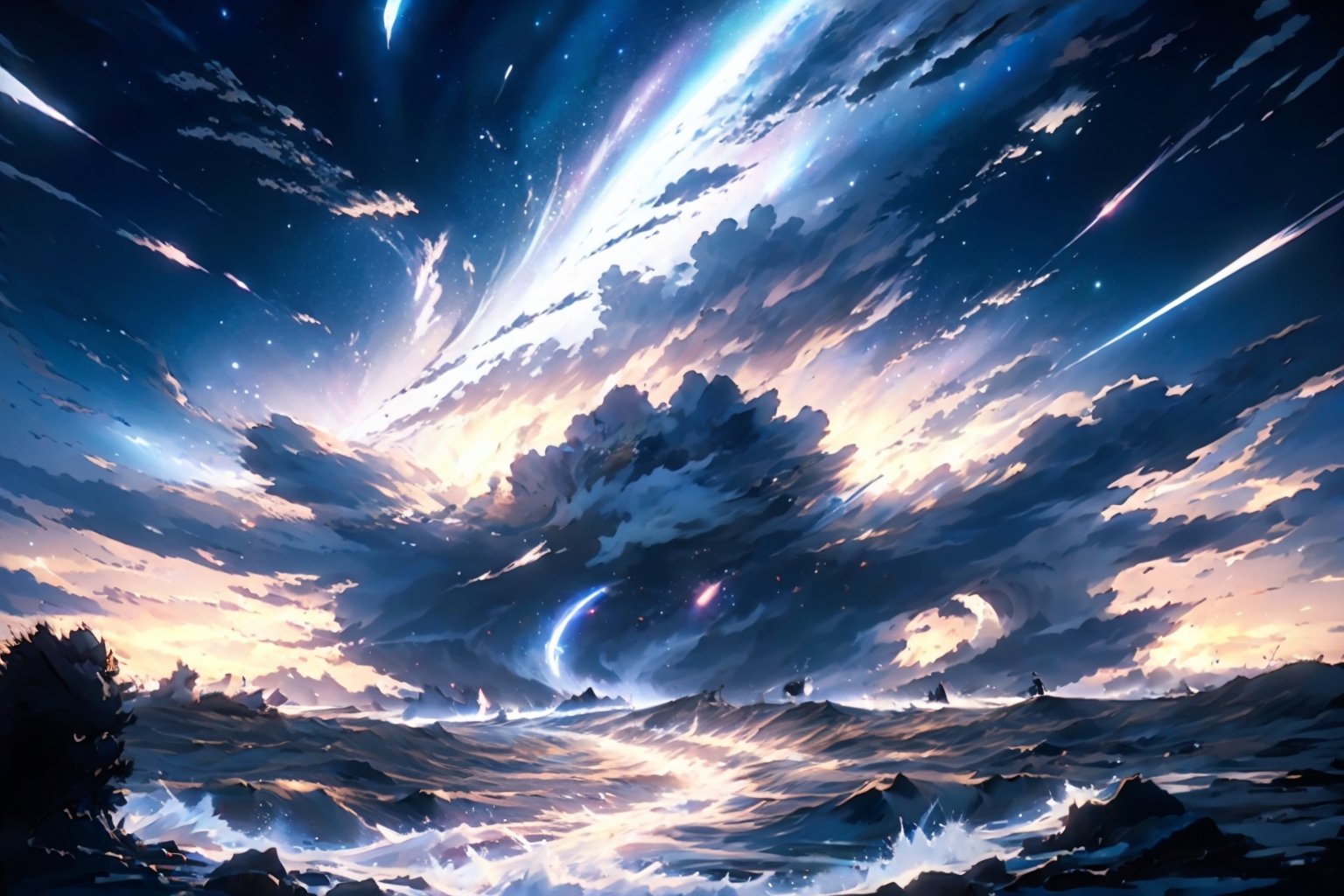 EpicArt,EpicSky, sky, star sky, cloud, flowing, shinkai makoto