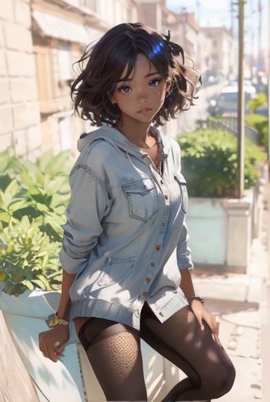 portrait Anime black girl cute-fine-face,  pretty face,  realistic shaded Perfect face by CB_ai_artist on Tensor.Art