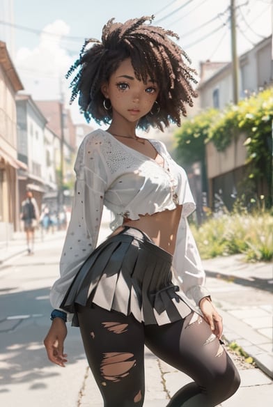portrait Anime black girl cute-fine-face,  pretty face,  realistic shaded Perfect face by CB_ai_artist on Tensor.Art