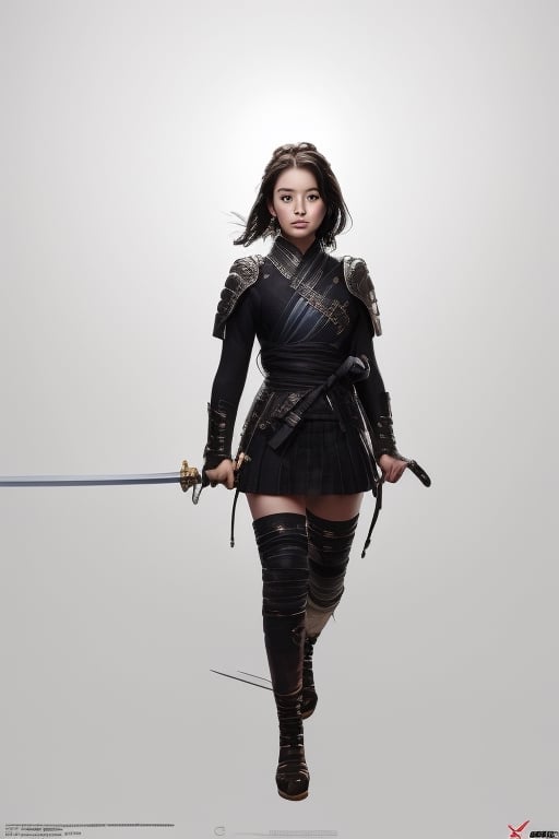 a girl,  All black ninja outfit,  hanging sword behind by Sir Mix A Lot on Tensor.Art