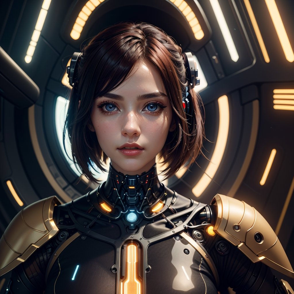 (high resolution, masterpiece: 1.2), ultra-detailed, realistic, physics-based representation, two cyborg women, electronic systems in the humanoid head, with a detailed brain that can be seen, representation of mechanical parts of the skull, female faces , beautiful detailed eyes, red hair, beautiful detailed lips, muscle wire, flesh-colored skin, metallic elements, digital interface, shiny circuits, advanced sensors, high-tech prosthetics, seamless integration, artificial intelligence, technological improvements, wearable technology, modern aesthetics , bionic enhancements, advanced biotechnology, elegant and futuristic design, combination of humans and machines, symbolic representation of human evolution, harmonious coexistence of organic and synthetic components, vivid colors, dynamic lighting.