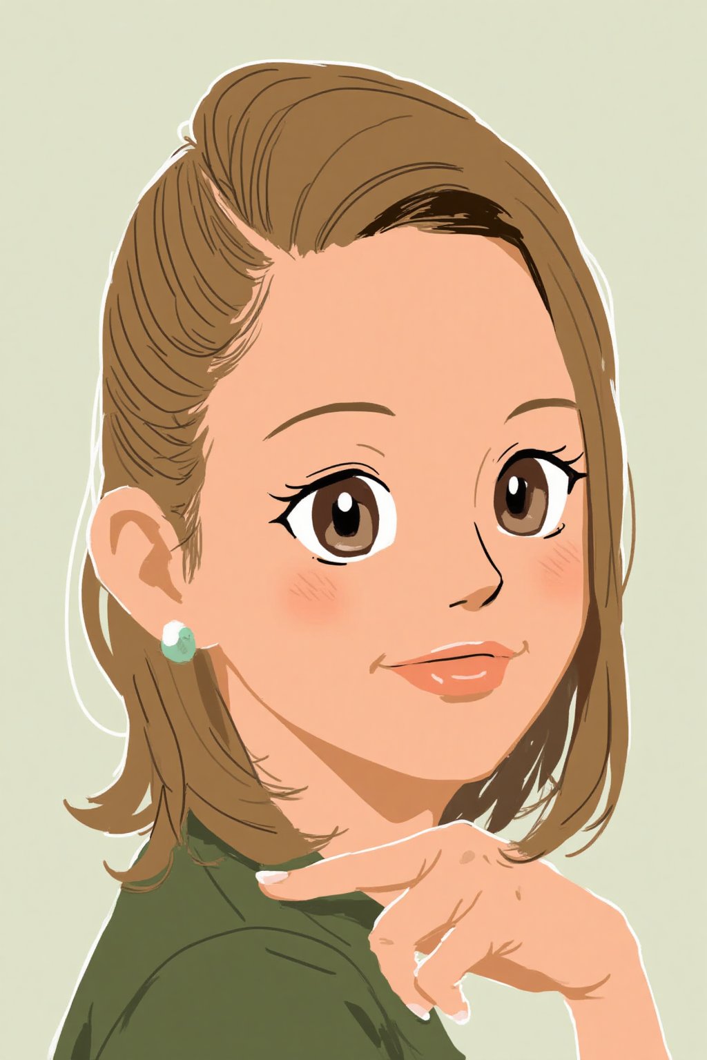 nap_retep, drawing cartoon of portrait a woman. in the style of t0k, ben1