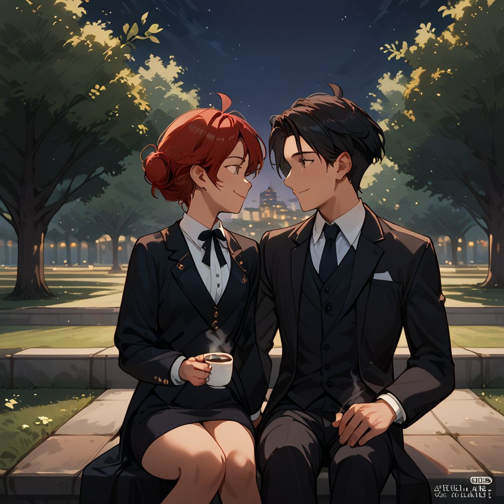 Score_9, Score_8_up, Score_7_up, Score_6_up, Score_5_up, Score_4_up, 3 persons, a girl red hair, sexy girl and a child (black hair, 10 years) sitting under a tree, behind appearsm a man (black hair dressed in a suit)  walking with a coffee in his hand ,in the middle of the park, night, sexy pose,smiling,
ciel_phantomhive,jaeggernawt,Indoor,frames,high rise apartment,outdoor