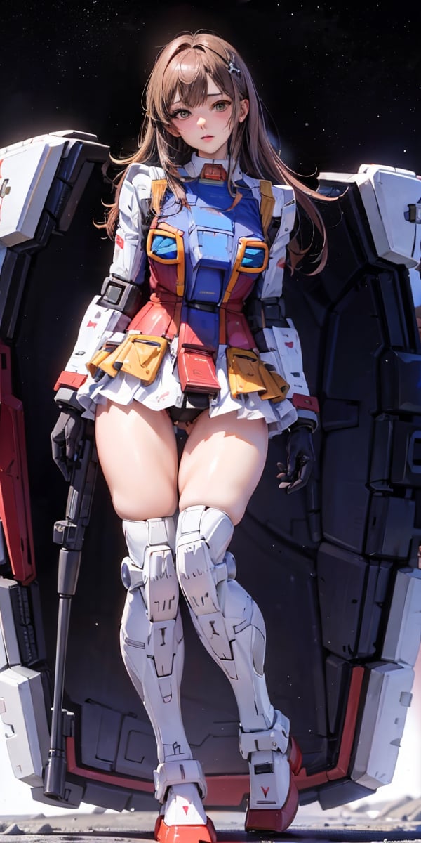 1girl, cosplay, zzenny_n, gundam girl, rx78, sexy,zzenny_n, breasts out, outdoor, into the space, universe,chinatsumura, ((full_body)), sexy panty, detail face, realistic skin,masterpiece,ellafreya, ultra-wide shot, cowboy_shot, ((shot from far distance)), highly detailed background