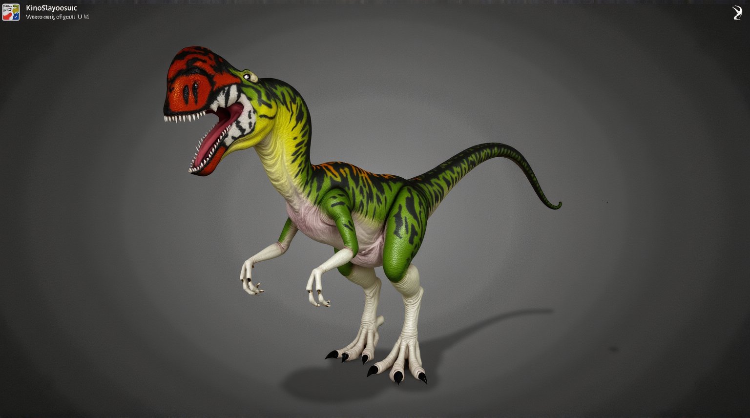 1 “A colossal Tyrannosaurus Rex dominates the prehistoric landscape,  its powerful jaws wide open,  revealing rows of razo...