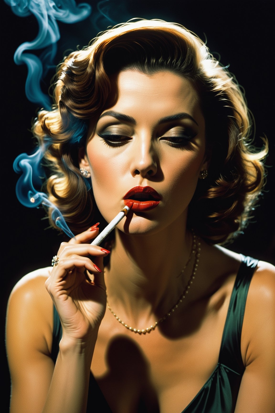 Vintagecore,  art style by Adam Hughes,  Oil painting by doorskim on Tensor.Art